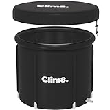 Clim8 Ice Bath Tub for Athletes: 116 Gallons Cold Plunge Pool Outdoor with Lid, Portable Ice Pod for Adults, Inflatable Ice Tub Barrel Cold Therapy Freestanding Bath Tub for Recovery Black XL Size