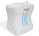 ComfiLife Knee Pillow for Side Sleepers – Cooling Leg Pillow for Side Sleeping – Knee Pillow with Strap for Hip Pain, Back Pain, Sciatica Pain Relief – Memory Foam Hip Pillow Contour Design