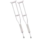 Drive Medical Aluminum Crutch with Comfortable Underarm Pad and Handgrip, Gray, Adult
