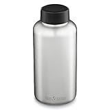 Klean Kanteen Wide Mouth Single Wall Stainless Steel Water Bottle (w/Wide Loop Cap) - 64oz - Brushed Stainless