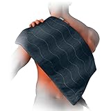 Pure Enrichment® PureRelief® Pro Far Infrared XL Heating Pad - Deeper Muscle Relief for Back, Neck, Shoulder, & Knee Pain in Athletes, 4 Heat Settings, Dry/Moist Heat, 12” x 24” Extra-Large Size (Iron