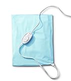 Sunbeam Heating Pad for Back, Neck, and Shoulder Pain Relief with Sponge for Moist Heating Option, 12 x 15", Blue