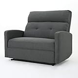 Christopher Knight Home Halima Fabric 2-Seater Recliner, Charcoal