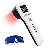 GOVW Red Light Therapy Device for Pain Relief, Cold Light Therapy Device has 4x808nm+16x650nm,Handheld Infrared Light Therapy for Body, Back Pain, Wrist, Cats, Dogs and Pets (Black and White)