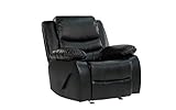 Divano Roma Furniture Recliner Chair, Black