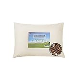 LOFE Organic Buckwheat Pillow for Sleeping - Queen Size 20''x26'', Adjustable Loft, Breathable for Cool Sleep, Cervical Support for Back and Side Sleepers(Tartary Buckwheat Hulls)
