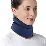 Velpeau Neck Brace for Neck Pain and Support - Soft Cervical Collar for Sleeping in Bed, Snoozing, Sleeping Upright, Anti-Snoring, Sleep Apnea for Women & Men (Blue, Comfort Version, M: 11.5-14"/3″)