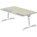 Amazon Basics Adjustable Tray Table Lap Desk Fits up to 17-Inch Laptop, Medium, 12'x20', Cream
