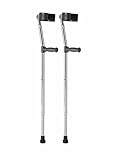 Medline Aluminum Forearm Crutches, Adult, Cuff Size 4', Pack of 2