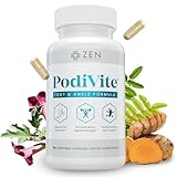 Zen Nutrients PodiVite Plantar Fasciitis Relief & Nerve Function Support Supplement for Feet - Hand, Foot, Joint, Neuropathy & Heel Relief with Alpha Lipoic Acid, Turmeric & Glucosamine (120 Capsules)