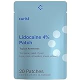 Curist Super Stick Lidocaine Patches Topical Pain Relief - Long Lasting Adhesive for Back Relief, Neck Relief, Sore Muscle Relief (20 Patches -1 Pack - 3x5 Lidocaine 4% Patches)