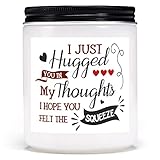 Thinking of You Gifts for Women - Lavender Scented Hug Friendship Candle for Best Friend Unique Birthday Present for Woman Female Male Men Coworker Sister BFF Mom Girlfriend Get Well Soon Gift