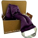 Victoria's Lavender Luxury Microwavable Aromatherapy Lavender Neck Wrap Provides Stress and Neck Pain Relief with Organic Lavender buds and Flax seed, Extra Long, Excellent Gift for Relaxation
