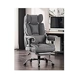 Efomao Fabric Office Chair, Big and Tall Office Chair 400 lb Weight Capacity, High Back Executive Office Chair with Foot Rest, Ergonomic Office Chair for Back Pain Relief, Gray