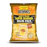 HotHands Body & Hand Super Warmers - Long Lasting Natural Odorless Air Activated Warmers - Up to 18 Hours of Heat - 10 Individual Warmers