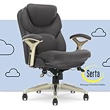 Serta Claremont Ergonomic Executive Office Motion Technology, Adjustable Mid Back Desk Chair with Lumbar Support, Dark Gray Fabric