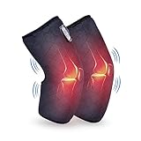 COMFIER Heated Knee Brace Wrap with Massage and Vibration - Leg Massager with Heating Pad for Stress Relief (Large Size-Grey)