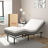 Giantex 8 Inch Twin XL Mattress, 3D Cutting Convoluted Foam Mattress for Adjustable Bed Base, Cool Gel Infused & Punched Bamboo Charcoal Memory Foam Mattress in a Box, CertiPUR-US Certified, Medium
