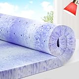 ELEMUSE 3 Inch Ventilated Design Memory Foam Queen Mattress Topper,Cooling Gel Infused Swirl Foam Pad for Pressure Relief Back Pain,Bed Topper for Body Support, CertiPUR-US Certified