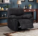 ICE ARMOR 996060GY Power Recliner Chair with USB Port Electric Single Sofa with Pillow Top Arms for Bedroom and Living Room in Grey Finish