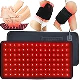 Red Light Therapy Infrared Light Therapy Pad Wearable Wrap Heating Pad for Body Pain Relief Back Waist Shoulder Knee Feet Faster Body Energy Recovery with Timer