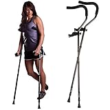 in-Motion Pro Crutches | Foldable | Ergonomic Handles | Spring Assist Technology | Articulating Tips | Size Tall (5'7' - 6'10') | Charcoal Grey