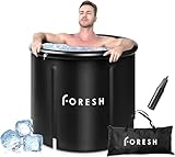 Foresh 105gal Ice Bath Cold Plunge Tub (Environmental Material Certificated) for Muscle Relax, Cold Therapy after Workout, Sports. Safe Healthy Portable Inflatable icebath Barrel. Outdoor. Travel Bag