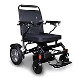 EWheels Folding Power Electric Wheelchair with Storage Bag EW-M45 Lightweight Long Range Up to 15.5 Mile Range Black