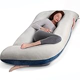 cauzyart Pregnancy Maternity Pillows for Sleeping 55 Inches U-Shape Full Body Pillow Support - for Back, Hips, Legs, Belly for Pregnant Women with Removable Washable Velvet Cover