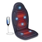 Snailax Vibration Back Massager with Heat, Massage Seat Cushion with 6 Vibrating Motors and 2 Heat Levels, Massage Chair Pad for Home Office use