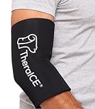TheraICE Elbow Ice Pack Compression Sleeve for Injuries, Reusable Gel Cold Packs Brace for Knee, Shin Splints, Calf Strain, Flexible Cold Wrap Recovery for Tennis Elbow, Tendinitis Pain Relief (S)