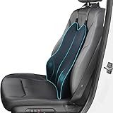 Lumbar Support Pillow- Memory Foam Car Back Support for Driving Fatigue/Back Pain Relief - Dual Straps Better Fix The Back Support - Dark Gray