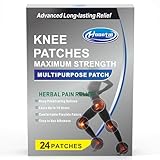 Pain Relief Patches for Men & Women - Knee Pain Relief Patch - 24 Count (1 Pack) - Maximum Strength - 4' x 5.3'