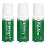 Biofreeze Pain Relief Roll-On, Knee & Lower Back Pain Relief Patch, Sore Muscle Relief, Neck Pain Relief, Shoulder Pain Relief, FSA Eligible, 3 Pack (3 OZ Biofreeze Menthol Roll-On)