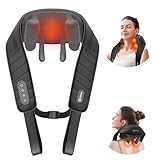 COMFIER Neck Massager with Heat, Shiatsu 4D Deep Kneading Neck and Shoulder Massager, Electric Rechargeable Neck Massager Deep Tissue-Home Office and Car Use