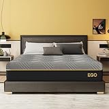 EGOHOME 12 Inch King Mattress, Copper Gel Cooling Memory Foam Mattress for Back Pain Relief,Therapeutic Double Mattress Bed in a Box, Made in USA, CertiPUR-US Certified, 76x80x12 Black