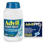 Advil Liqui-Gels Pain Reliever and Fever Reducer Medicine for Adults with Ibuprofen 200mg for Headache, Backache, Menstrual Pain and Joint Pain Relief - 200 Capsules, Advil PM Ibuprofen (pack of 1)