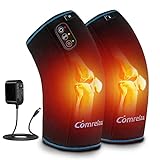 Knee Massager with Heat & Vibration, Heated Knee Brace for Knee Pain Relief, Heating Pad for Knee Joint Pain, Leg Massager, 3 Vibration Modes 3 Heat Levels, AC Adapter Provide More Heat(No Battery)
