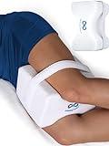 Everlasting Comfort Knee Pillow for Side Sleepers - Memory Foam Leg Pillow for Hip and Back Pain Relief - Comfortable Leg Pillow for Side Sleeping - Adjustable Strap - Sciatica Pain Relief Pillow