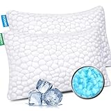 SUPA MODERN Cooling Bed Pillows for Sleeping 2 Pack Shredded Memory Foam Pillows Adjustable Cool Pillow for Side Back Stomach Sleepers Luxury Gel Pillows Queen Size Set of 2 Washable Removable Cover