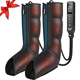 FIT KING Leg Massager with Heat - Upgraded Leg Compression Massager for Circulation and Pain Relief, FSA HSA Approved Compression Boot Foot Calf Massager for Edema, Relax Recover - Gift for Dad Mom