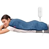 Comfytemp Heating Pad for Back Pain Relief - FSA HSA Eligible Extra Large Heating Pad XXL, Birthday Gifts for Women Men Mom Wife, 17''x 33'' King Size Electric Heating Pad for Period Cramps (Blue)