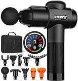 TOLOCO Massage Gun, Deep Tissue Back Massage for Athletes for Pain Relief, Percussion Massager with 10 Massages Heads & Silent Brushless Motor, Black