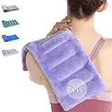 SuzziPad Microwave Heating Pad for Pain Relief, 7x16 Microwavable Heating Pads for Cramps, Muscle Ache, Joints, Neck Shoulder, Bean Bag Moist Heat Pack, Warm Compress, Purple