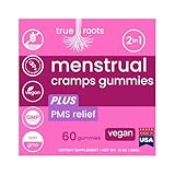 Menstrual Cramp Period Gummies True Roots | PMS Support Supplement for Women | Healthy Flow | Flo PMS Menstrual Cycle Relief, Cramping and Bloating | Vegan & Natural Flavors | 60 Count
