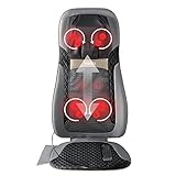 Homedics Back Massager with Heat, Shiatsu Elite II Heated Neck and Back Massage Cushion. 3 Different Massage Styles and 3 Massage Zones. Comes with Controller and Chair Straps
