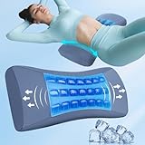 Gel Lumbar Support Pillow for Bed Relief Lower Back Pain-Cooling Memory Foam Back Pillow for Sleeping-Waist Sleep Cushion for Side& Back Sleepers-Wedge Bolster Pillow Bed Rest [US. Patent Design]