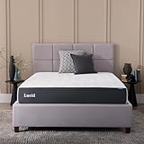 LUCID 10 Inch Memory Foam Mattress - Plush Feel - Infused with Bamboo Charcoal and Gel - Bed in a Box - Temperature Regulating - Pressure Relief - Breathable - Queen Size