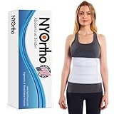 NYOrtho Abdominal Binder Lower Waist Support Belt - Compression Wrap for Men and Women MADE IN USA (45" - 60") 4 Panel - 12"
