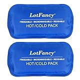 LotFancy Gel Ice Packs, 2pc Reusable Hot Cold Pack for Therapy, Heating Cooling Gel Pad, Pain Relief for Face, Head, TMJ, Wisdom Teeth, Oral Facial Surgery, Sport Injuries, Migraine, Muscle Joint